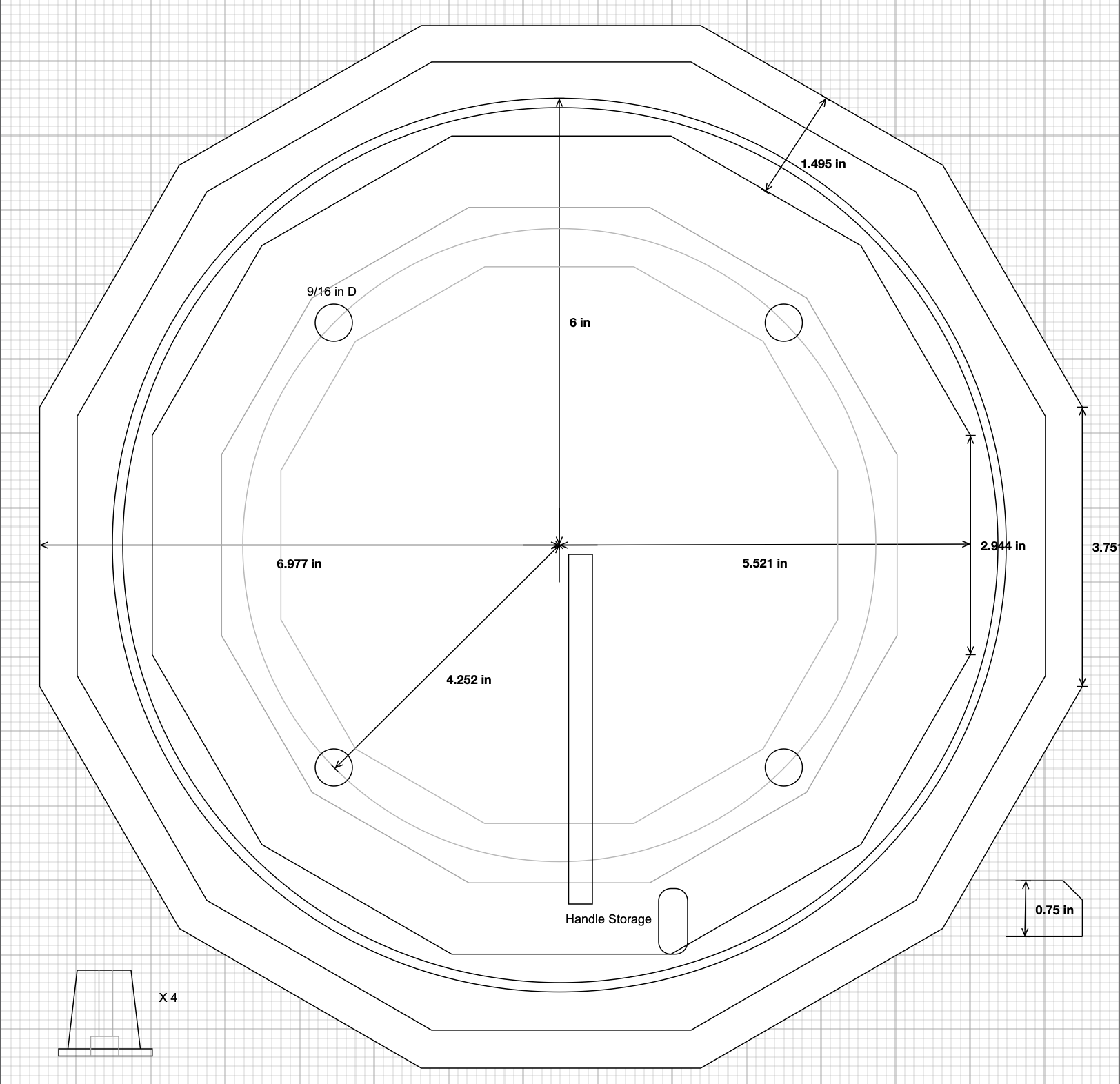 The plan for the orrery's base'